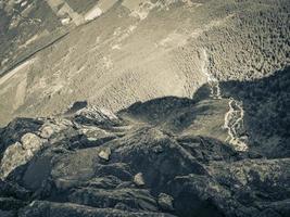 Hydalen panorama view from top of Hydnefossen waterfall Norway Hemsedal. photo