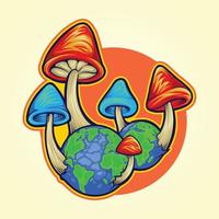 Celebrate international world fungi day Vector illustrations for your work Logo, mascot merchandise t-shirt, stickers and Label designs, poster, greeting cards advertising business company or brands.