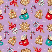 Pattern of traditional Christmas desserts. vector illustration photo