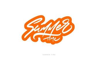 Summer time hand lettering. Modern calligraphy for tee slogan design. Trendy bright text to print on a T-shirt. Summertime vector lettering.