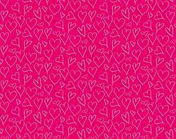 Hand drawn doodle seamless pattern with hearts. Cute red pattern for paper wrap and print design. Vector heart seamless background for Valentine's day.
