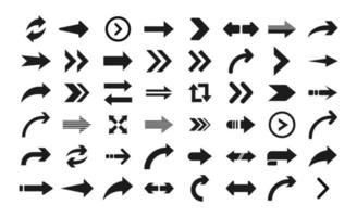Arrow icon. Big set of vector flat arrows. Collection of concept arrows for web design, mobile apps, interface and more.