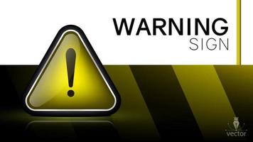 3D warning sign. Vector warning sign, clipart, icon symbol. Icon for use in web and print.