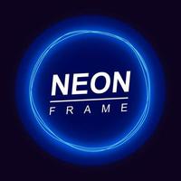 Neon frame round shape. Vector neon frame for the design of ad, banner, poster, signboard.