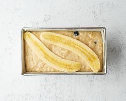 Homemade Banana bread. Dough for cake in pan loaf. Step by step recipe. Step 11. photo