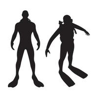 Scuba diving silhouette art vector