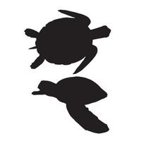 arte de silueta de tortuga marina vector