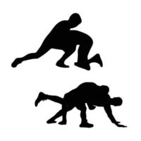 Wrestling silhouette Art vector