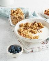 Granola. Breakfast, healthy diet food with oat flakes photo