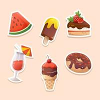 Summer Sweet Dessert Sticker vector
