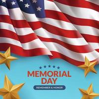 Remember and Honor Memorial Day Concept vector