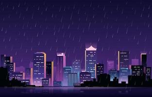 Futuristic Night City Background vector