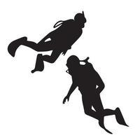 Scuba diving silhouette art