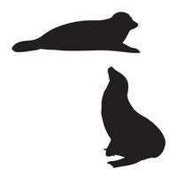 arte de silueta de foca vector