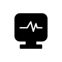 icono de vector de frecuencia cardíaca. pulso cardíaco, signo de electrocardiograma. Ilusión sólida relacionada con la salud y la medicina. estilo plano de moda para diseño gráfico, sitio web, ui. eps10.