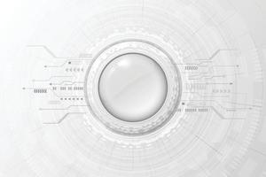 Grey white Abstract technology background with various technology elements Hi-tech communication concept innovation background. vector