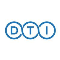 DTI letter logo design on black background.DTI creative initials letter logo concept.DTI vector letter design.