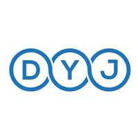 diseño del logotipo de la letra dyj sobre fondo negro.concepto del logotipo de la letra inicial creativa dyj.diseño de la letra vectorial dyj. vector