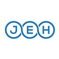 JEH letter logo design on white background. JEH creative initials letter logo concept. JEH letter design. vector