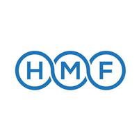 diseño de logotipo de letra hmf sobre fondo blanco. concepto de logotipo de letra de iniciales creativas hmf. diseño de letras hmf. vector