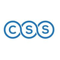 diseño de logotipo de letra css sobre fondo negro. concepto de logotipo de letra de iniciales creativas css. diseño de letras css. vector