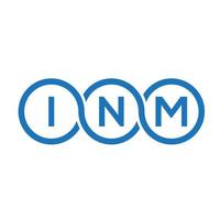 diseño de logotipo de letra nm sobre fondo blanco. concepto de logotipo de letra de iniciales creativas de inm. diseño de carta inm. vector