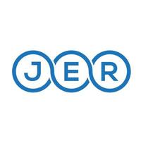 JER letter logo design on white background. JER creative initials letter logo concept. JER letter design. vector