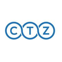 CTZ letter logo design on black background. CTZ creative initials letter logo concept. CTZ letter design. vector