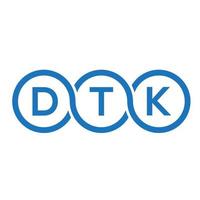 diseño de logotipo de letra dtk sobre fondo negro.concepto de logotipo de letra inicial creativa dtk.diseño de letra vectorial dtk. vector