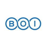 diseño de logotipo de letra boi sobre fondo blanco. concepto de logotipo de letra inicial creativa boi. diseño de letras boi. vector
