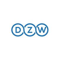 diseño de logotipo de letra dzw sobre fondo negro.concepto de logotipo de letra inicial creativa dzw.diseño de letra vectorial dzw. vector