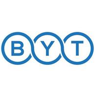 BYT letter logo design on white background. BYT creative initials letter logo concept. BYT letter design. vector
