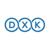 diseño del logotipo de la letra dxk sobre fondo negro.concepto del logotipo de la letra de las iniciales creativas dxk.diseño de la letra vectorial dxk. vector