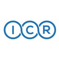 diseño de logotipo de letra icr sobre fondo blanco. concepto de logotipo de letra de iniciales creativas icr. diseño de carta icr. vector