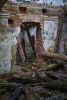 Urban decay interior, abandoned building, old textured aged wall, ruined background, grunge photo