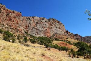 yellow and red rocks, mountains, canyon in the Caucasus in Armenia photo