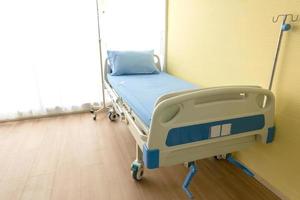 Patient bed in hospital ward with no body photo