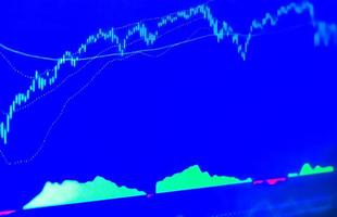 primer plano de los datos del mercado de valores en la pantalla digital foto