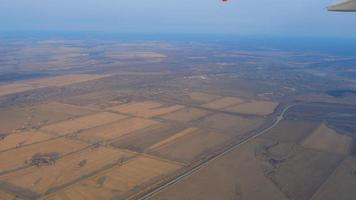 Aerial view from departing airplane video
