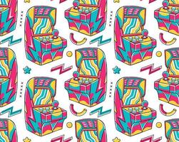 90's Vibe Game Console Seamless Pattern vector