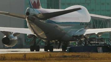 Rear view cargo Boeing 747 video