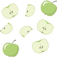 patrón de manzana verde. ilustración vectorial vector