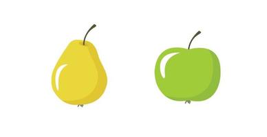 apple and pear vector illustration