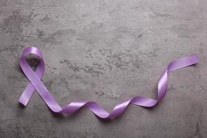 Purple Ribbon For Alzheimer's Disease, Pancreatic Cancer, Epilepsy Awareness, World Cancer Day photo