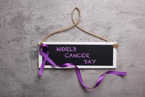 Purple Ribbon For Alzheimer's Disease, Pancreatic Cancer, Epilepsy Awareness, World Cancer Day photo
