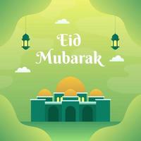 Flat eid al Fitr illustration vector