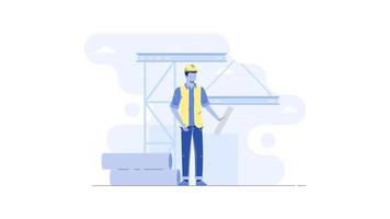 Flat illustration of engineering and construction vector