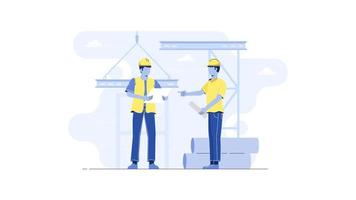 Flat illustration of engineering and construction vector