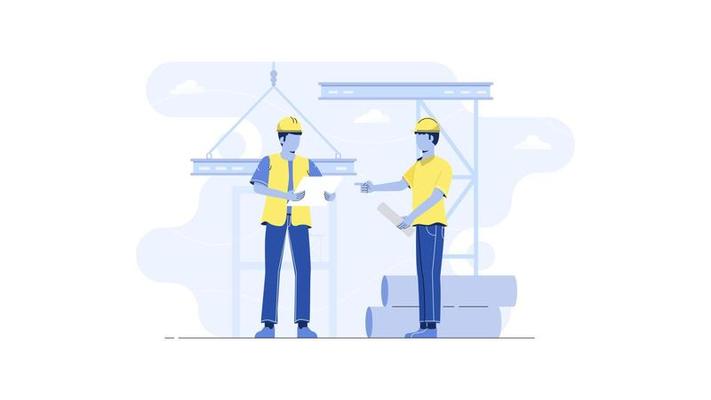 Flat illustration of engineering and construction