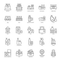 Grocery icon pack for your website design, logo, app, UI. Grocery icon outline design. Vector graphics illustration and editable stroke.